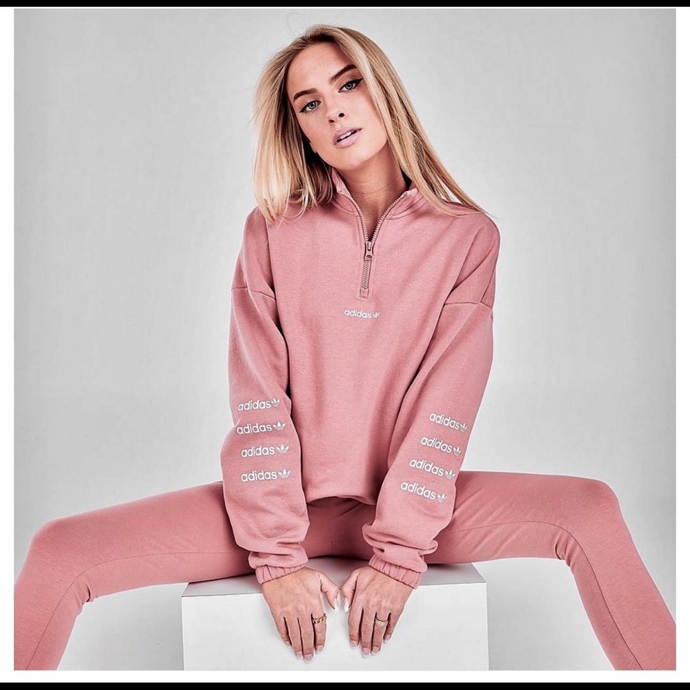 adidas Repeat 1/4 zip sweater ‘Ash Pink’